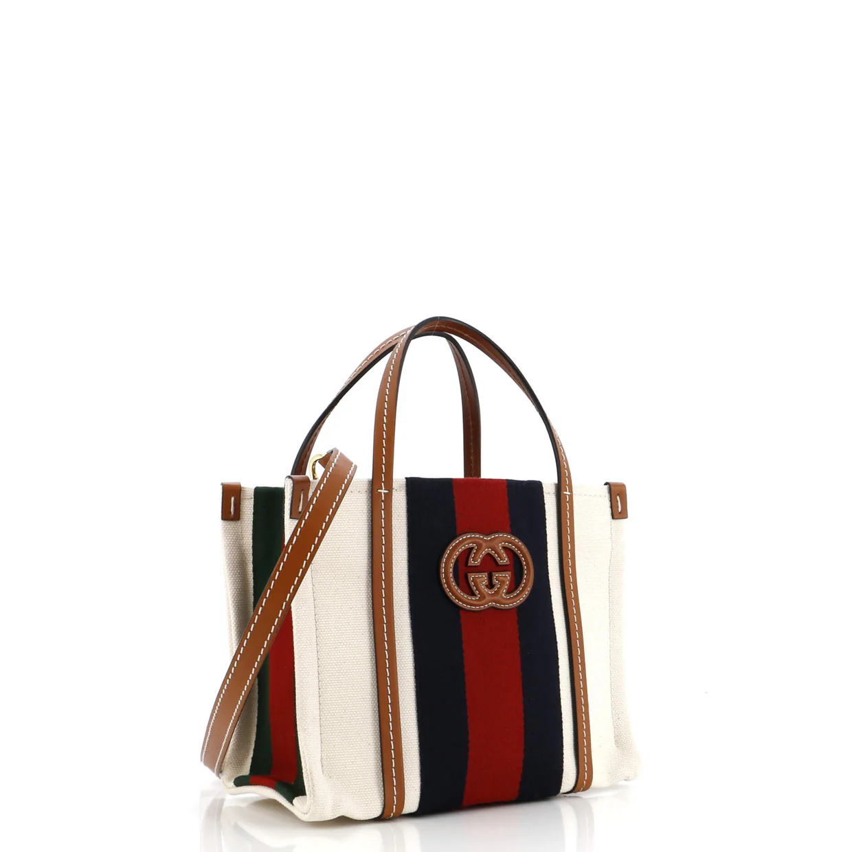 Interlocking G Web Tote Canvas Mini - Deep Luxury