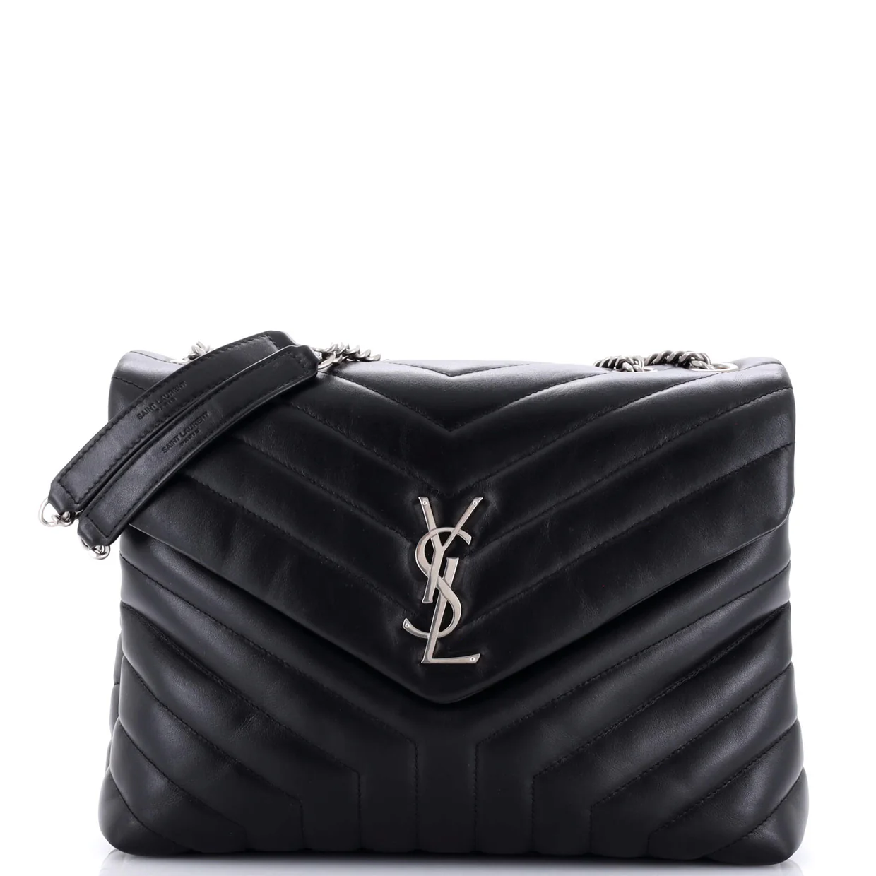 Loulou Shoulder Bag Matelasse Chevron Leather Medium - Deep Luxury