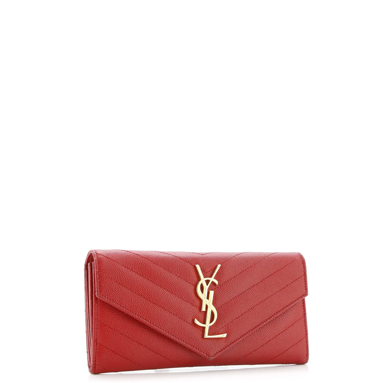 Classic Monogram Flap Wallet Matelasse Chevron Leather Large - Deep Luxury