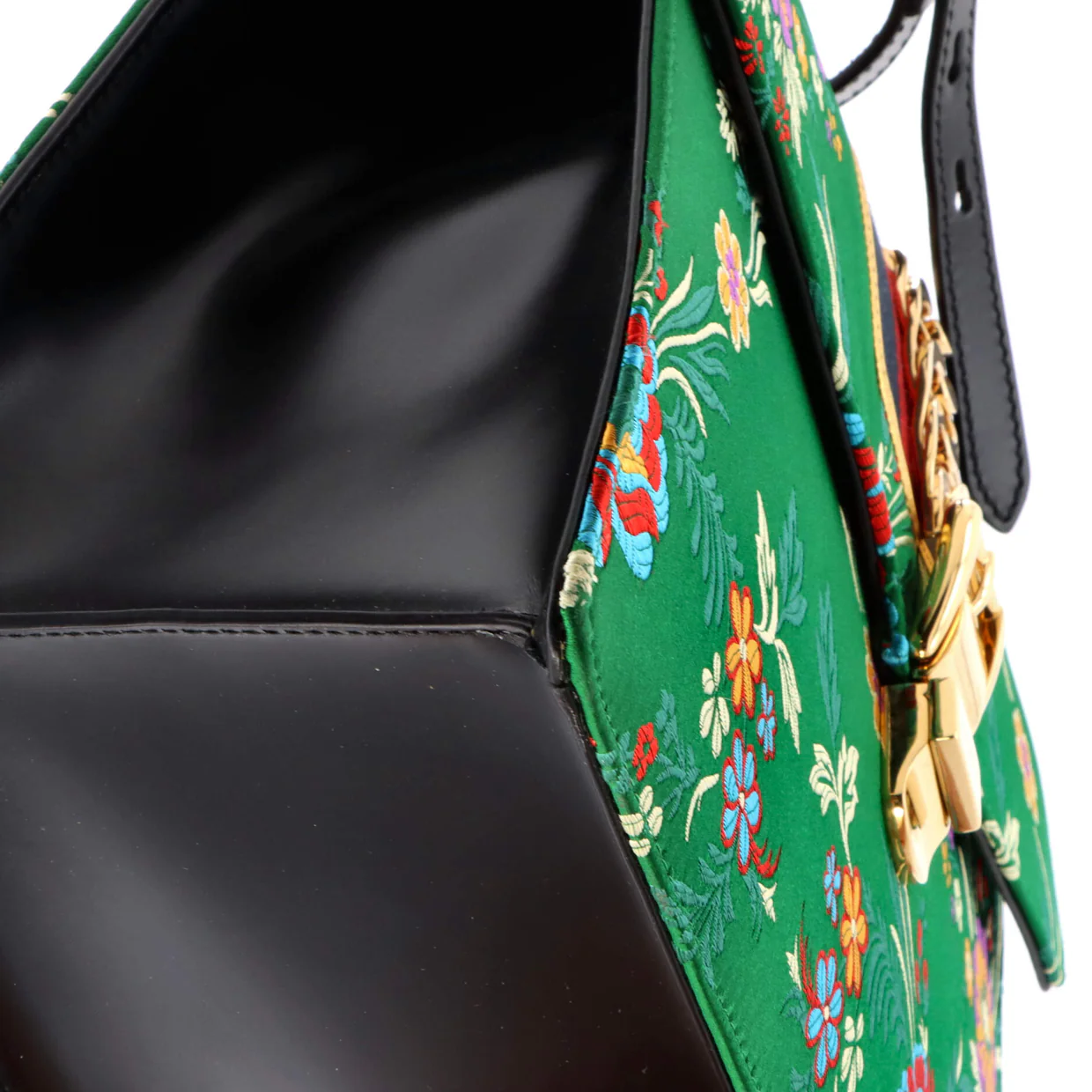 Sylvie Top Handle Bag Floral Jacquard Medium - Deep Luxury