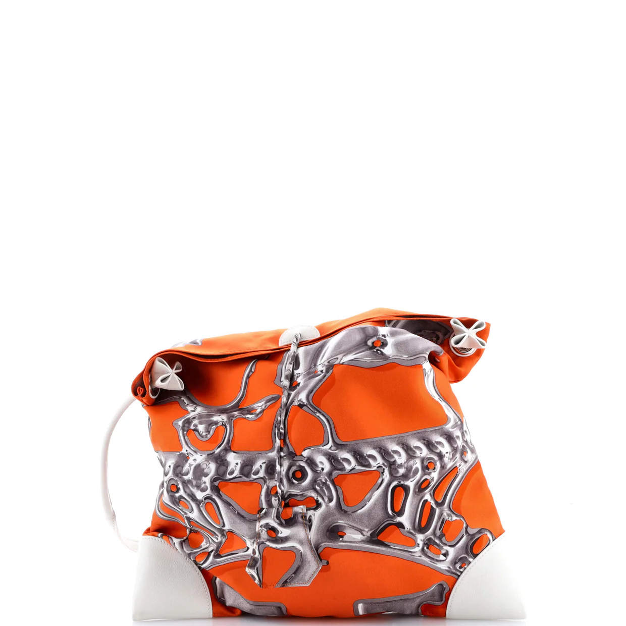 Silky City Bag Printed Silk and Leather PM - Deep Luxury
