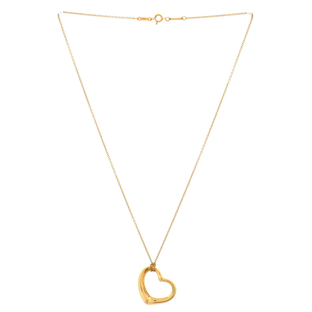 Elsa Peretti Open Heart Pendant Necklace 18K Yellow Gold 22mm - Deep Luxury