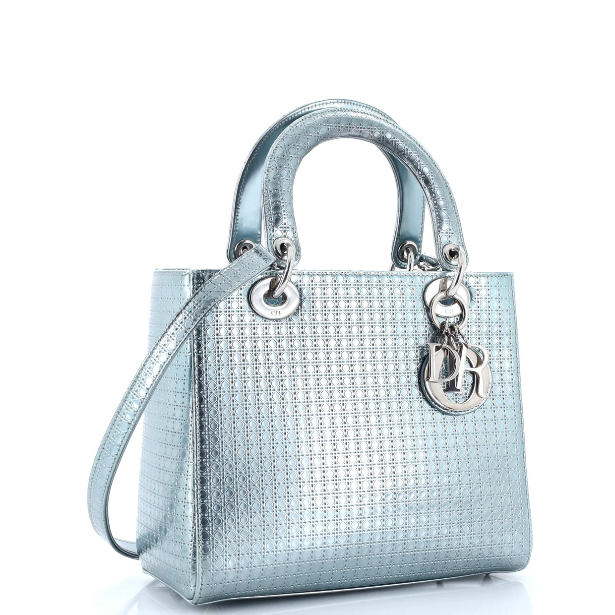 Lady Dior Bag Micro Cannage Metallic Calfskin Medium - Deep Luxury
