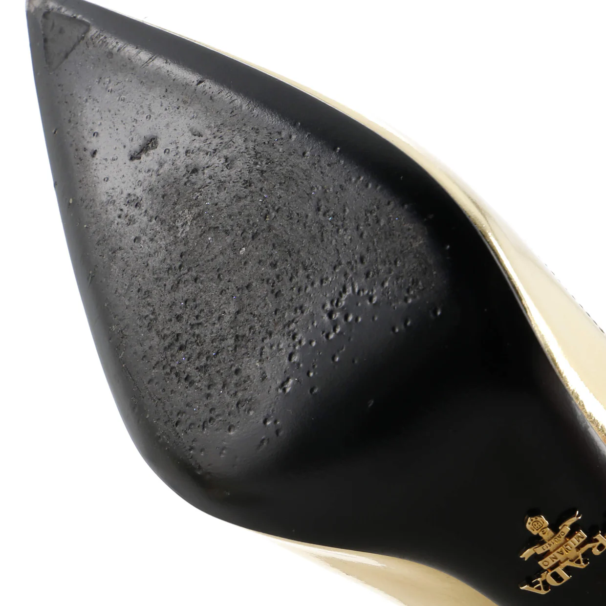 Women's Triangle Logo Pointed Toe Pumps Leather - Deep Luxury