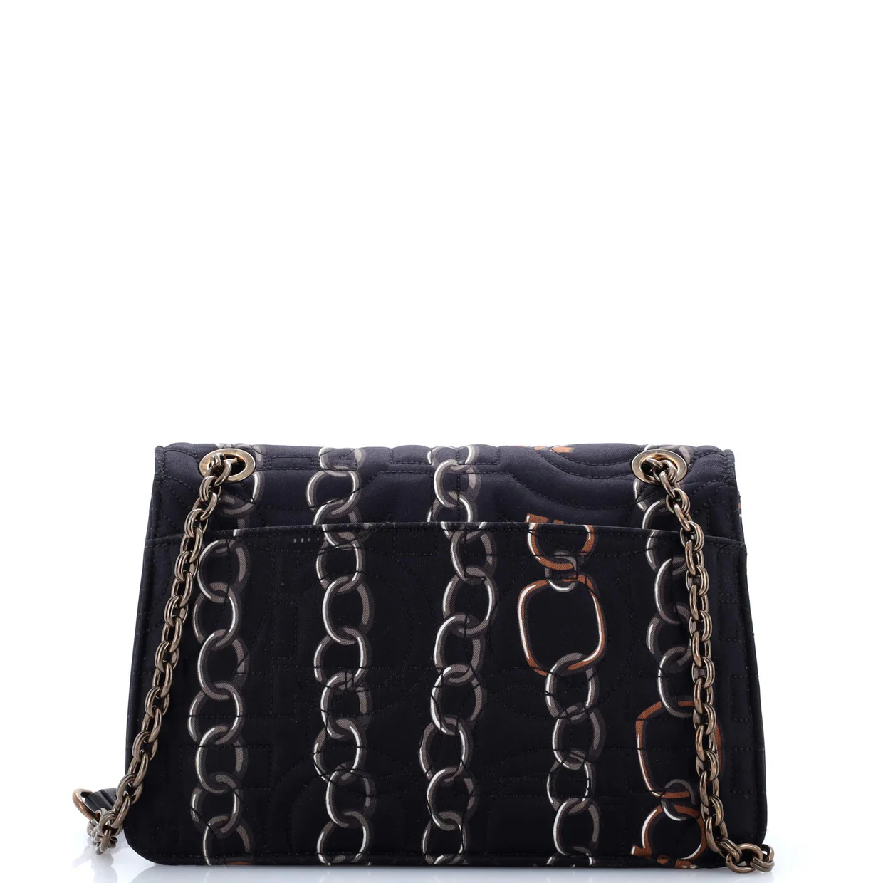 Gancini Turnlock Flap Bag Quilted Printed Silk Medium - Deep Luxury