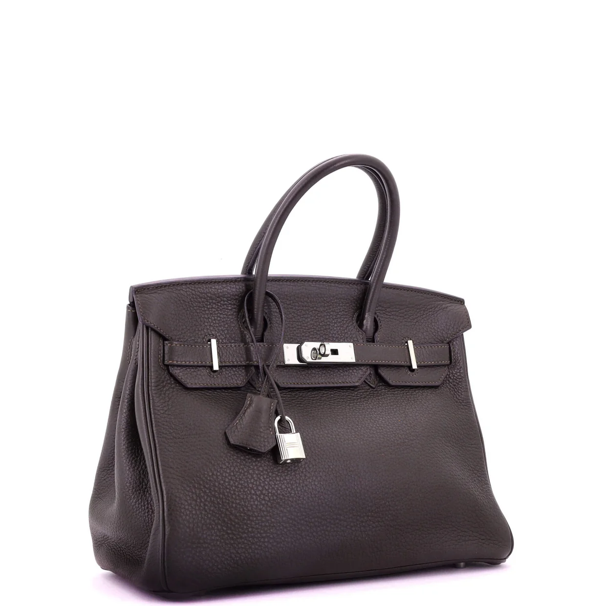 Birkin Handbag Ebene Clemence with Palladium Hardware 30 - Deep Luxury