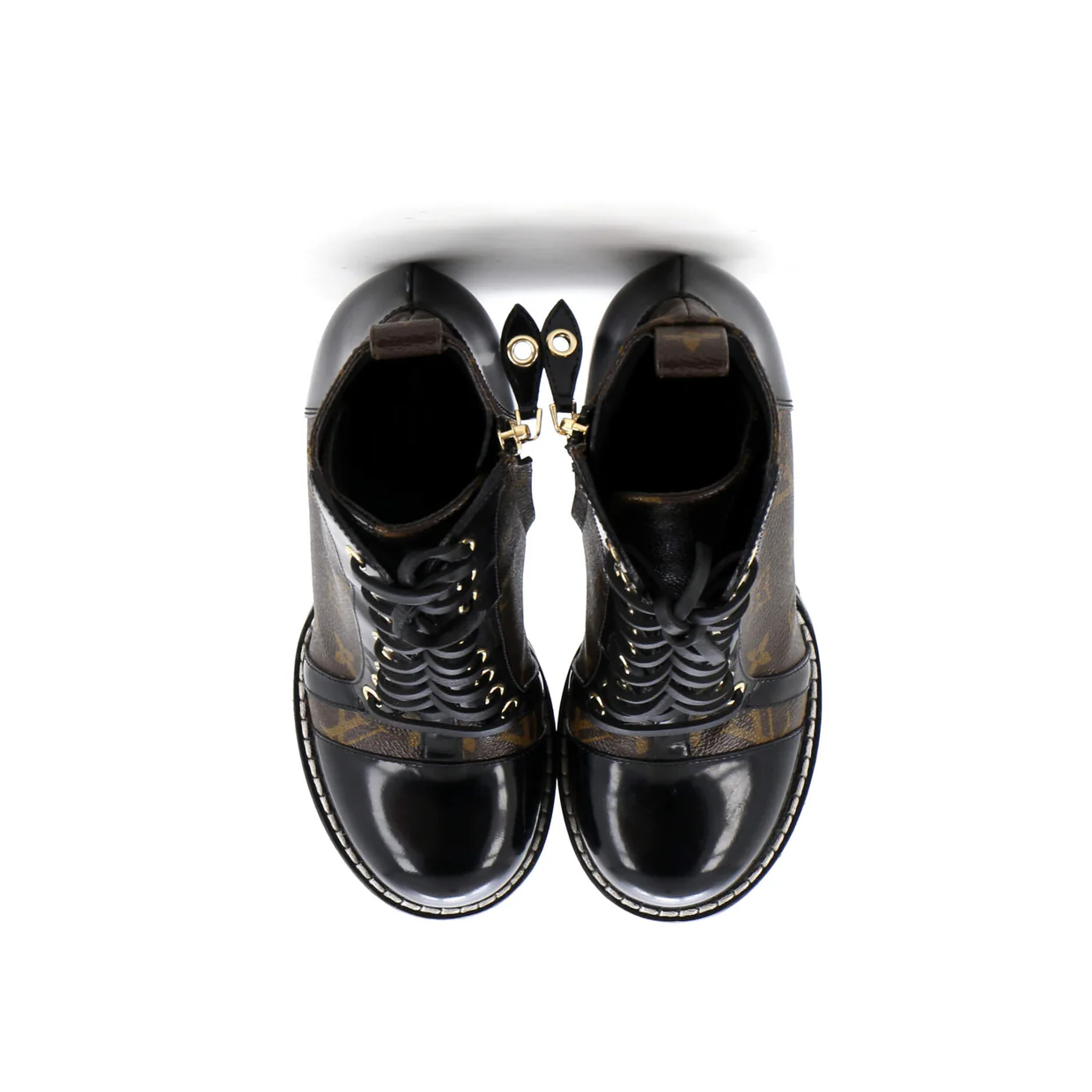 Women's Star Trail Ankle Boots Monogram Canvas with Patent - Deep Luxury