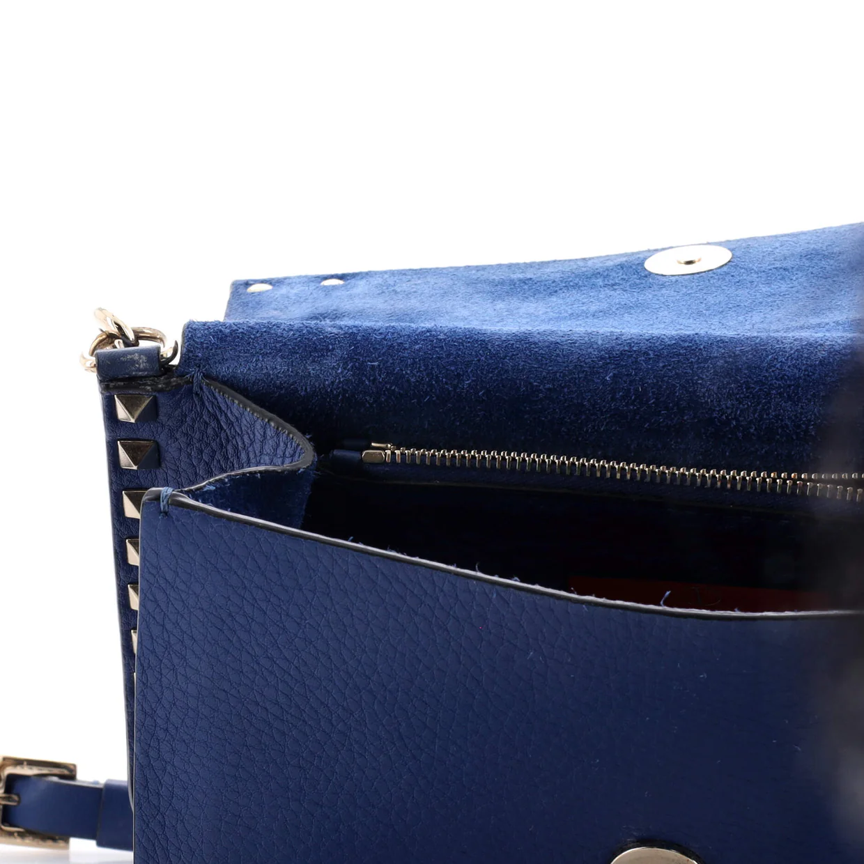 Rockstud Front Handle Flap Bag Leather Small - Deep Luxury
