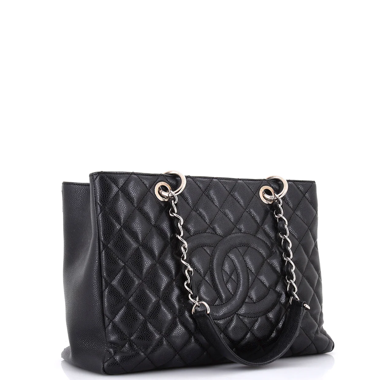 Grand Shopping Tote Quilted Caviar - Deep Luxury