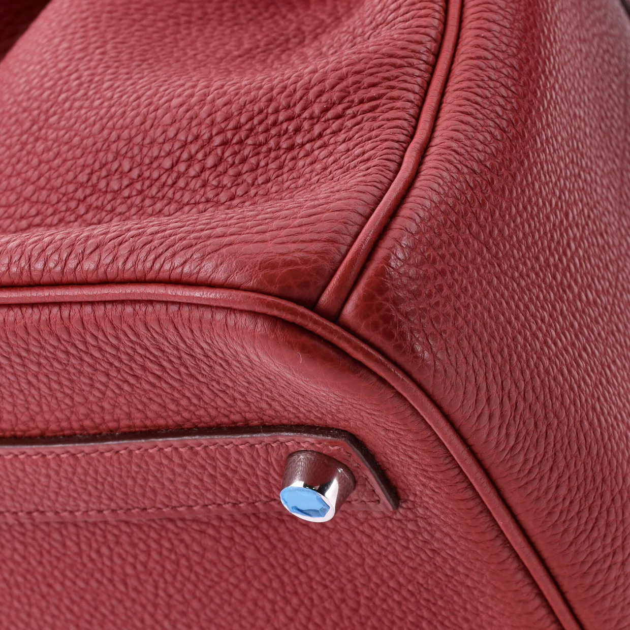 Birkin Handbag Rouge Garance Vache Trekking with Palladium Hardware 35 - Deep Luxury