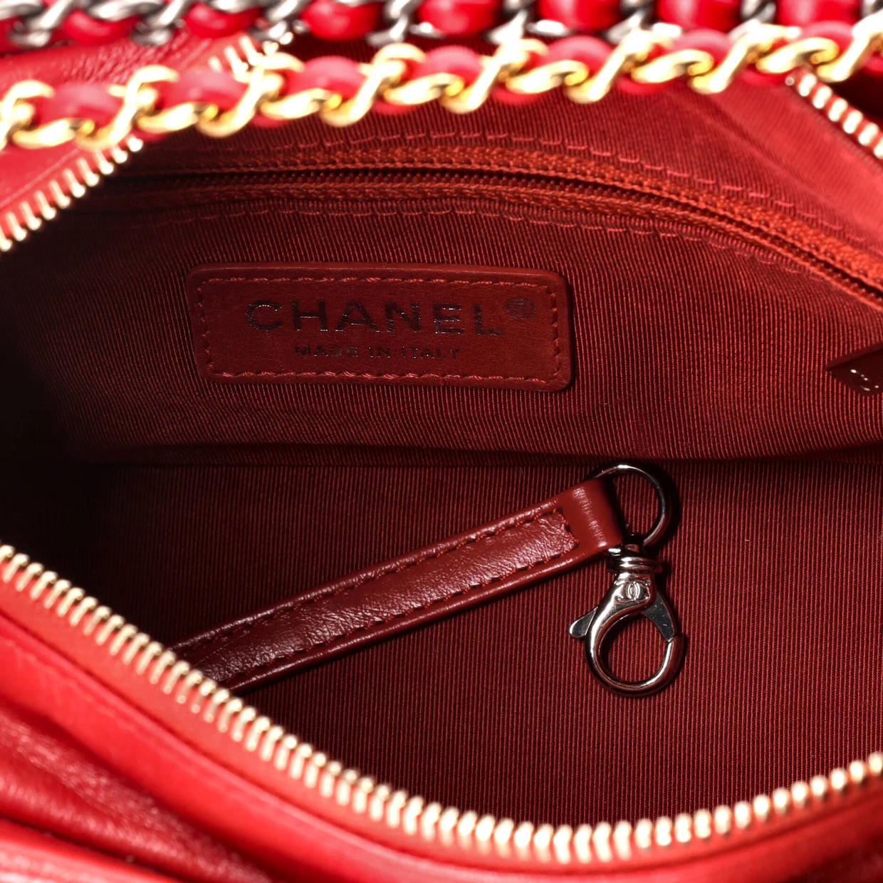 Gabrielle Hobo Chevron Aged Calfskin Small - Deep Luxury