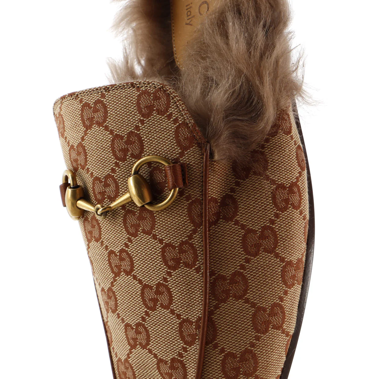 Men's Princetown Mules GG Canvas with Fur - Deep Luxury