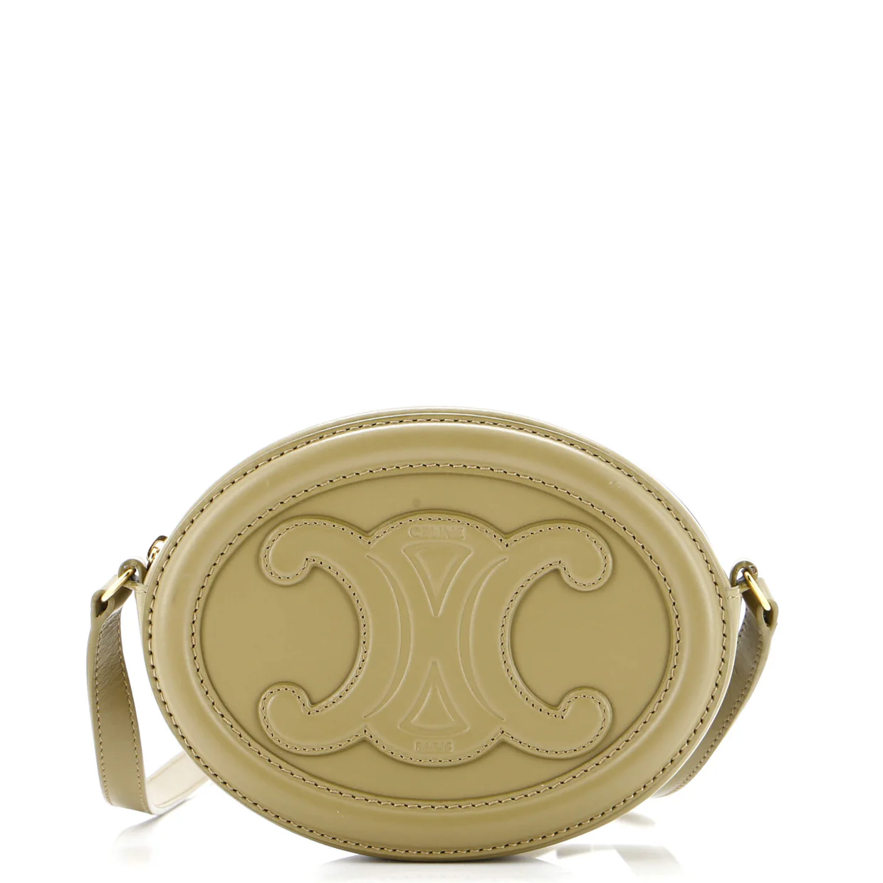 Triomphe Oval Crossbody Bag Leather Mini - Deep Luxury
