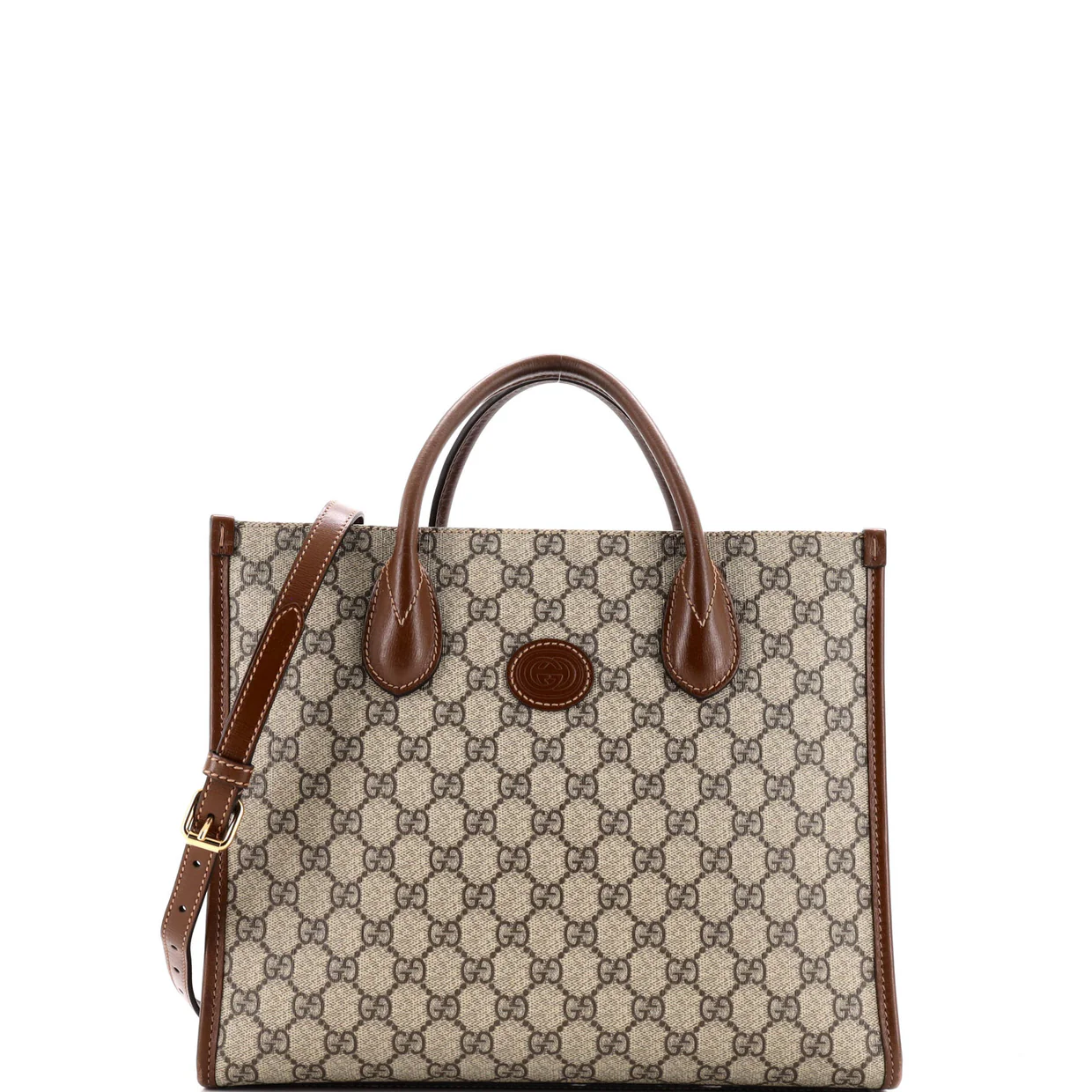 Structured Top Handle Open Tote GG Coated Canvas Small - Deep Luxury