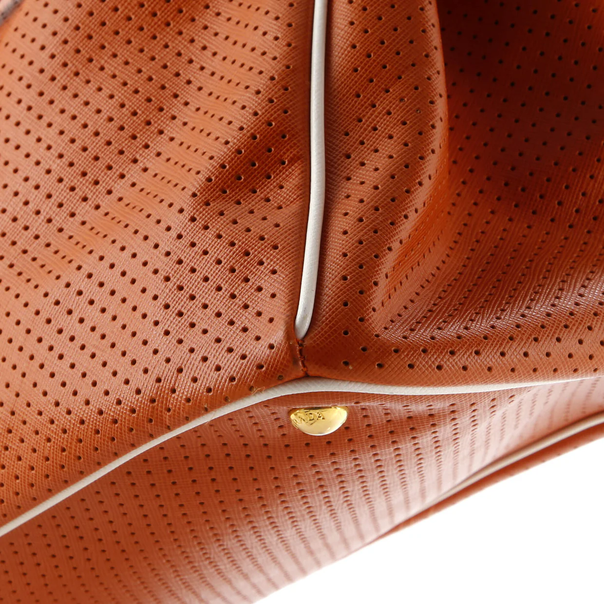 Lux Open Tote Perforated Saffiano Leather Large - Deep Luxury