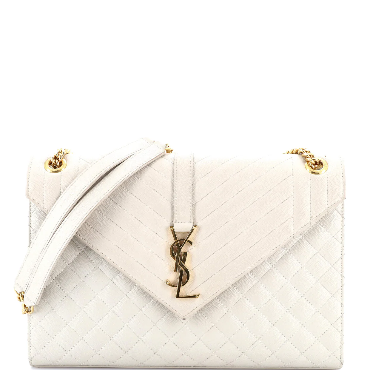 Classic Monogram Envelope Satchel Mixed Matelasse Leather Large - Deep Luxury