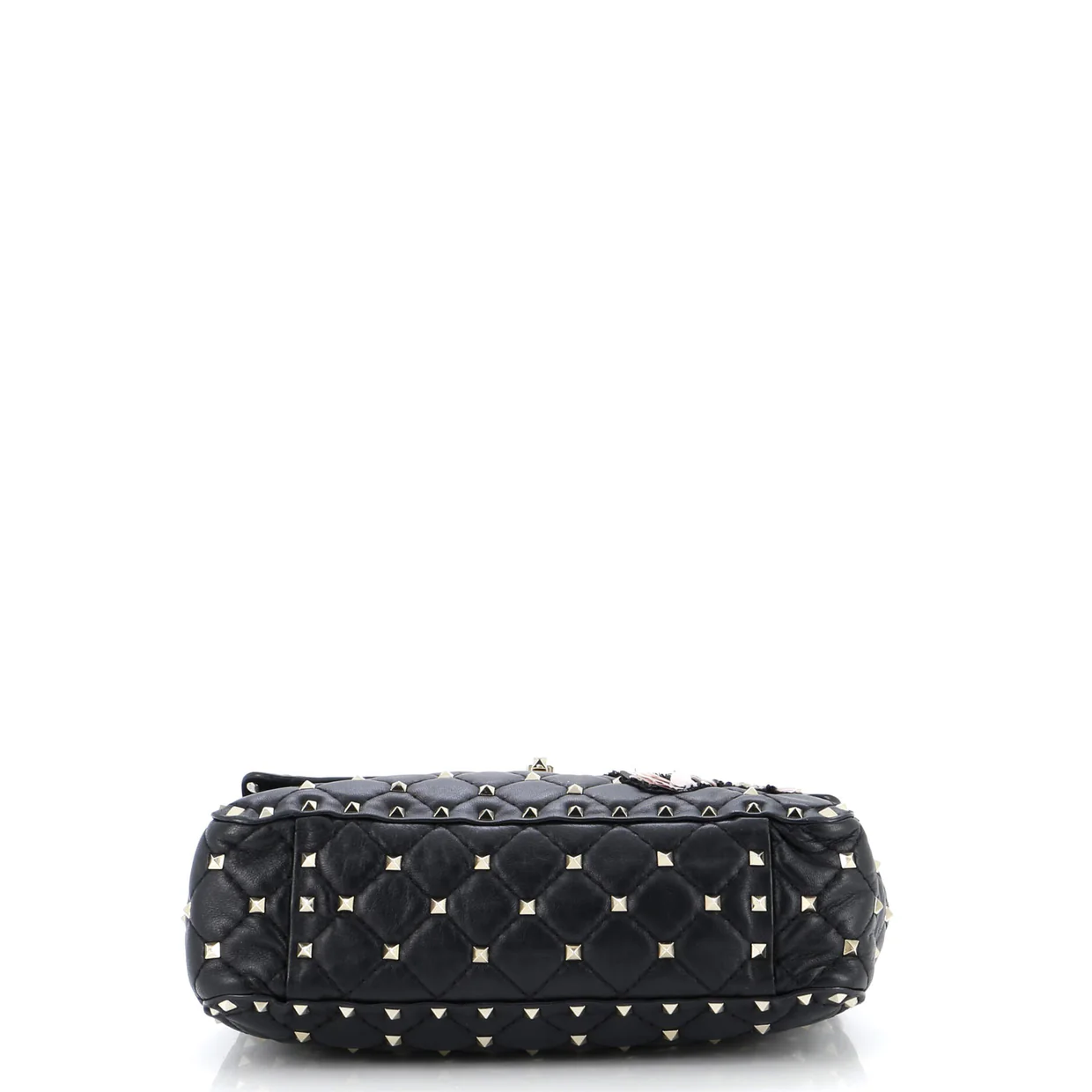 Rockstud Spike Flap Bag Sequin Embellished Quilted Leather Medium - Deep Luxury