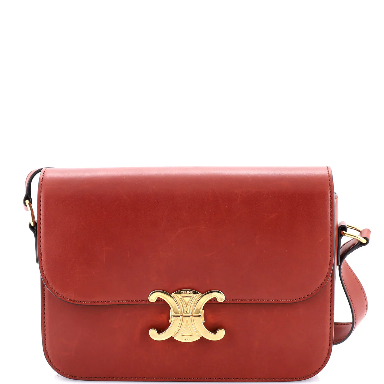 Triomphe Shoulder Bag Smooth Calfskin Medium - Deep Luxury