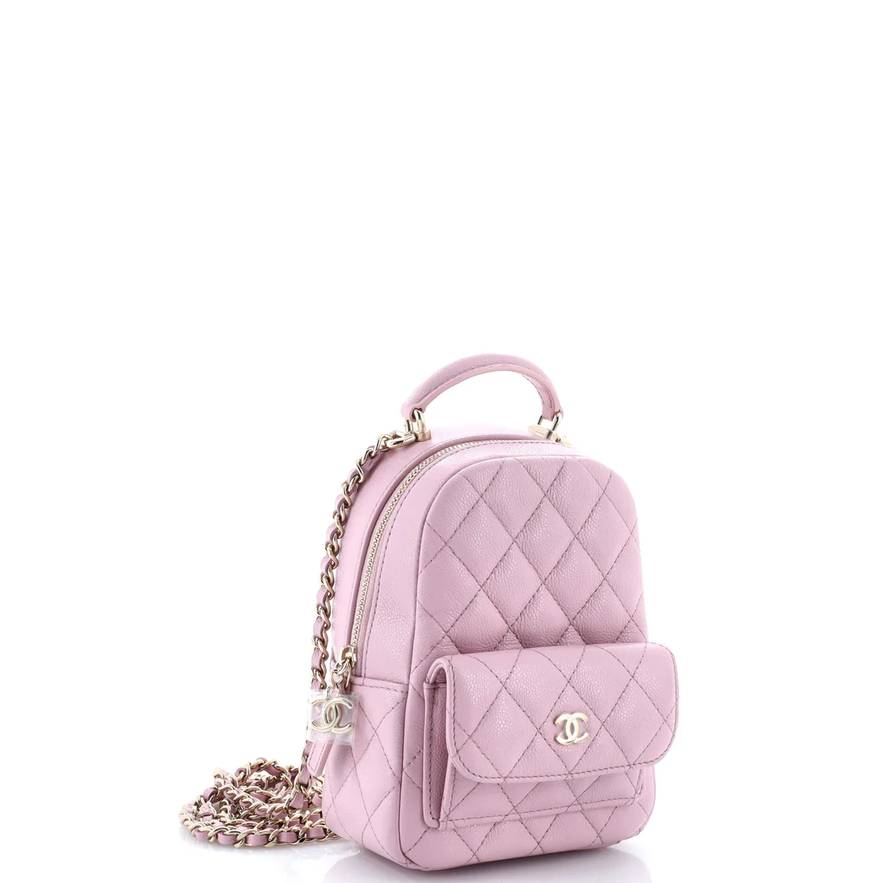 Classic CC Chain Pocket Backpack Quilted Caviar Mini - Deep Luxury