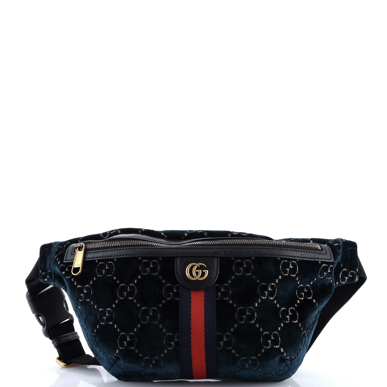 Ophidia Zip Belt Bag GG Velvet - Deep Luxury