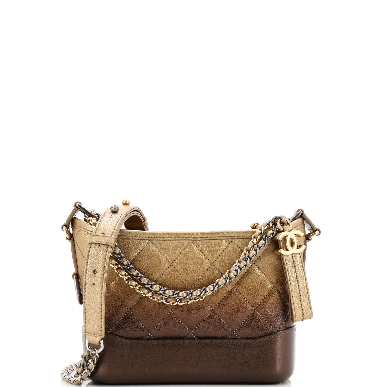 Gabrielle Hobo Quilted Ombre Goatskin Small - Deep Luxury