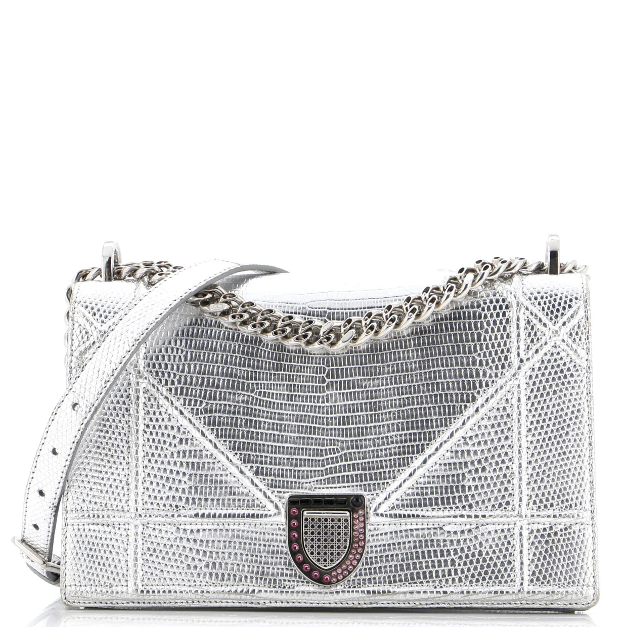 Diorama Flap Bag Lizard Medium - Deep Luxury