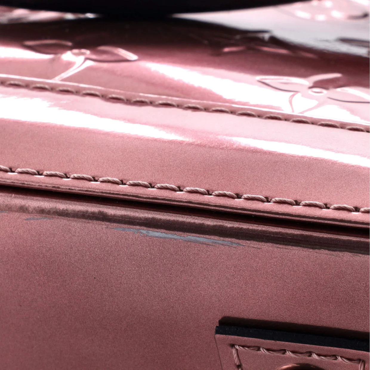 Alma Handbag Metallic Monogram Vernis with Leather BB - Deep Luxury