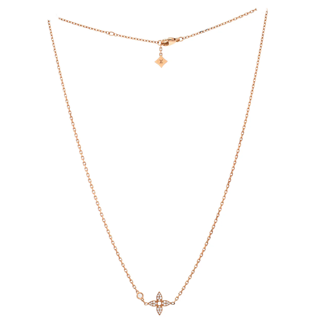Idylle Blossom Star Pendant Necklace 18K Rose Gold with Diamonds - Deep Luxury