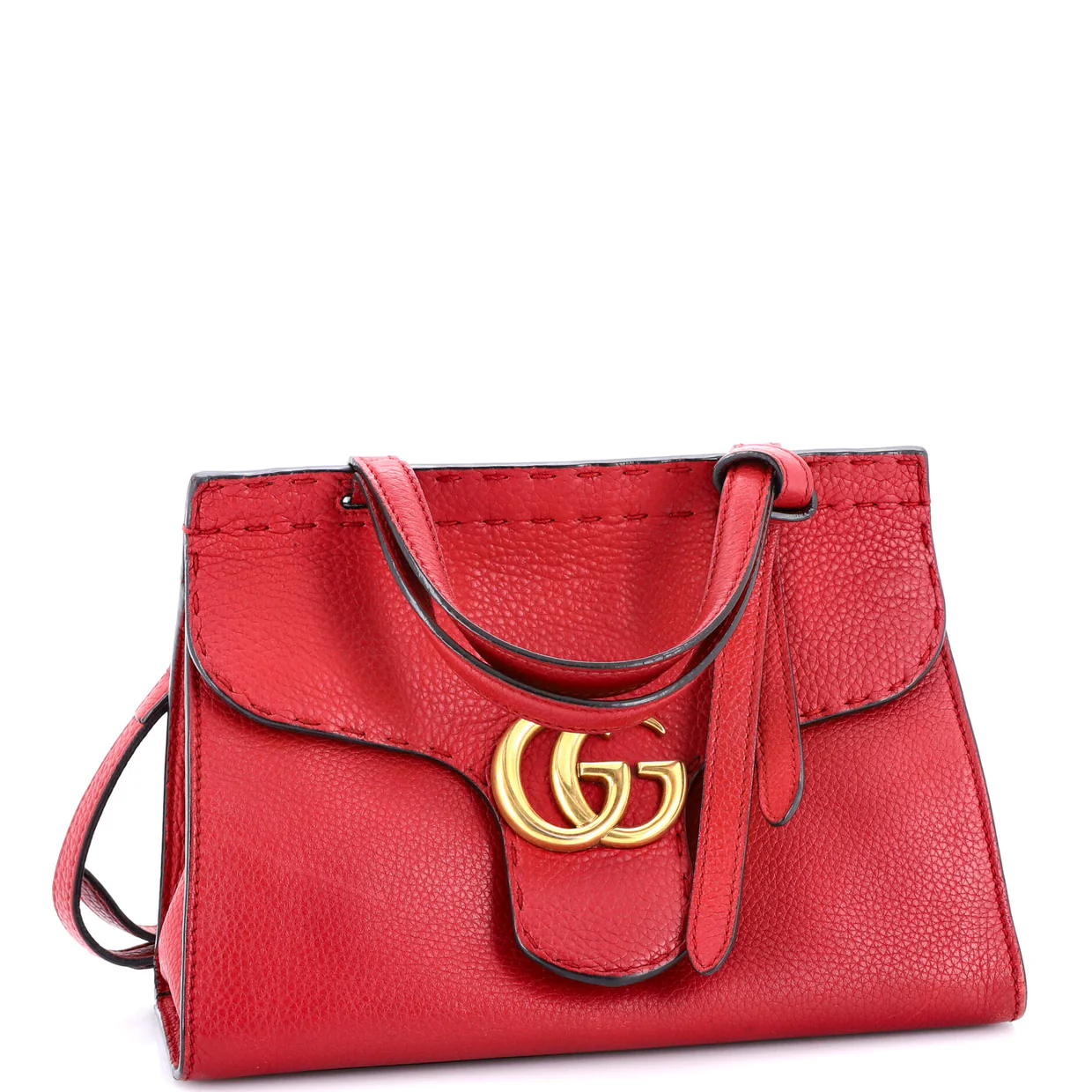 GG Marmont Top Handle Bag Leather Mini - Deep Luxury