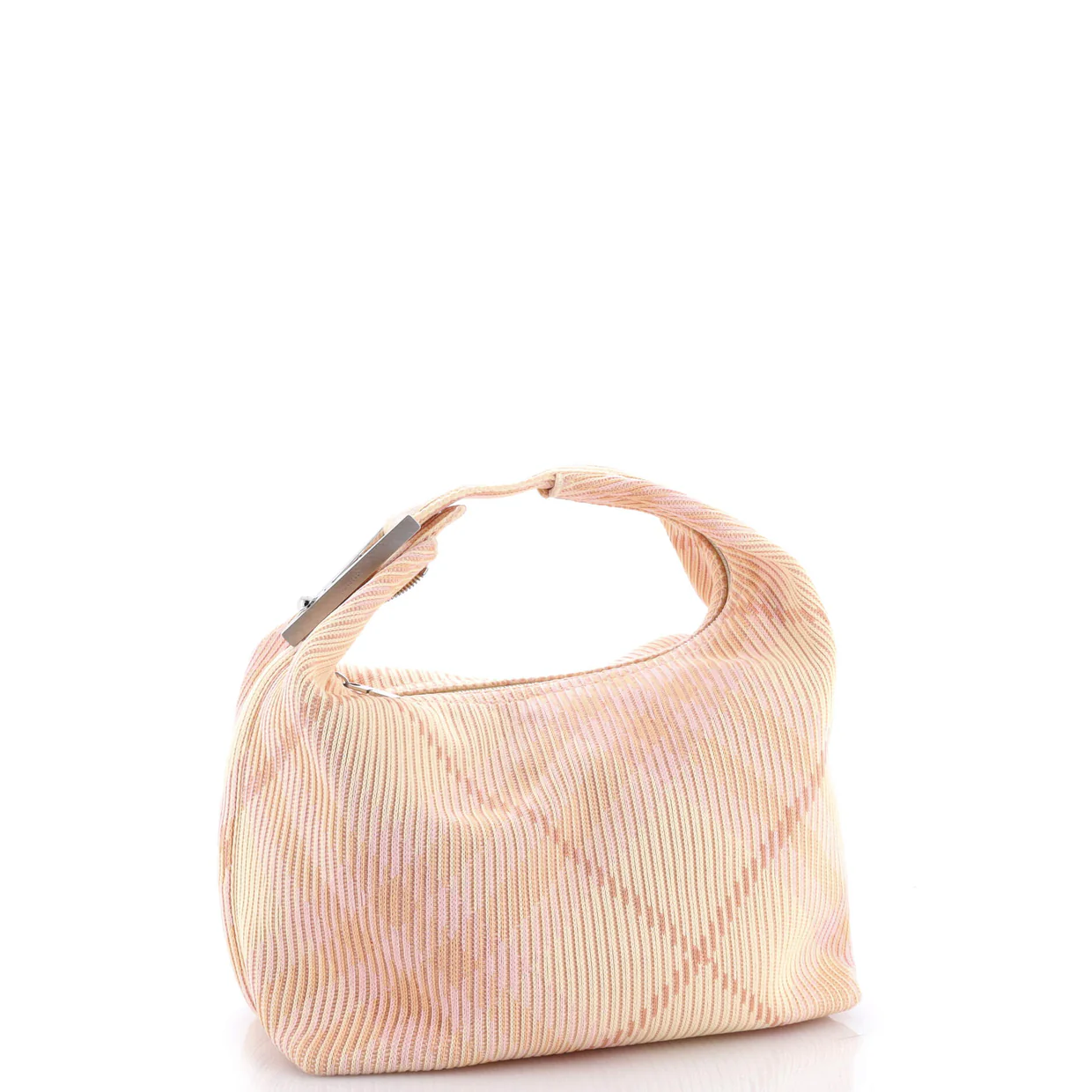 Peg Handle Bag Knit Check Fabric Medium - Deep Luxury