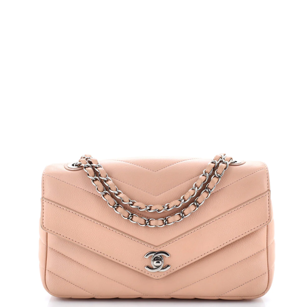 Data Center Envelope Flap Bag Chevron Caviar Large - Deep Luxury