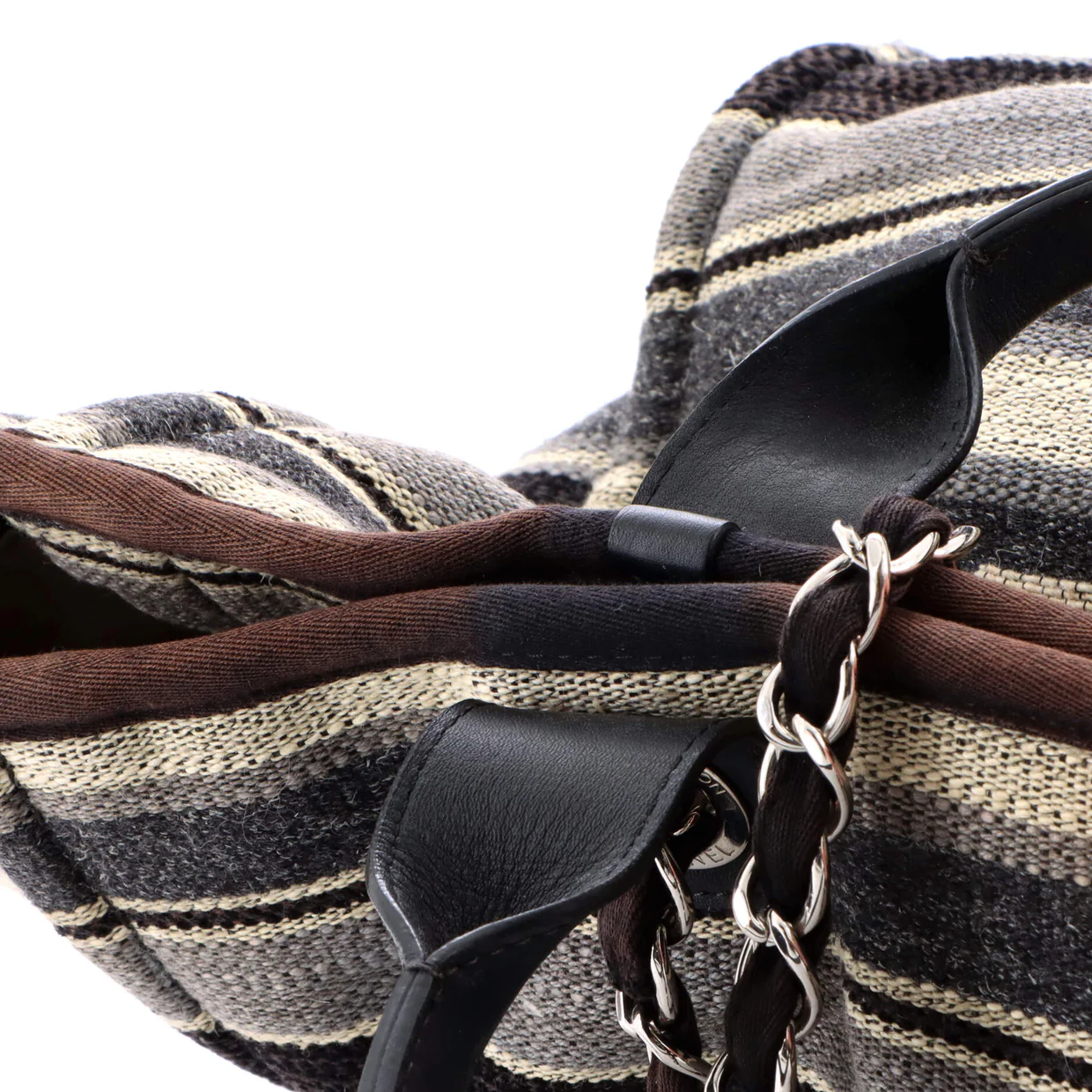 Deauville Tote Stripe Canvas Medium - Deep Luxury