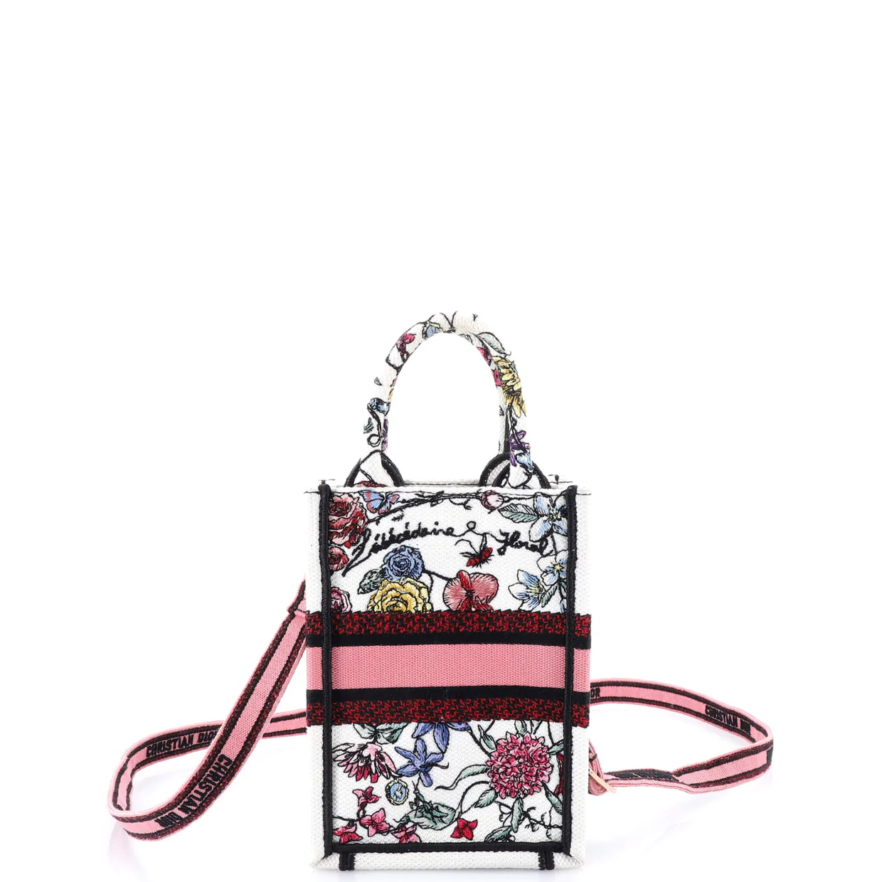 Book Tote Phone Bag Embroidered Canvas Mini - Deep Luxury