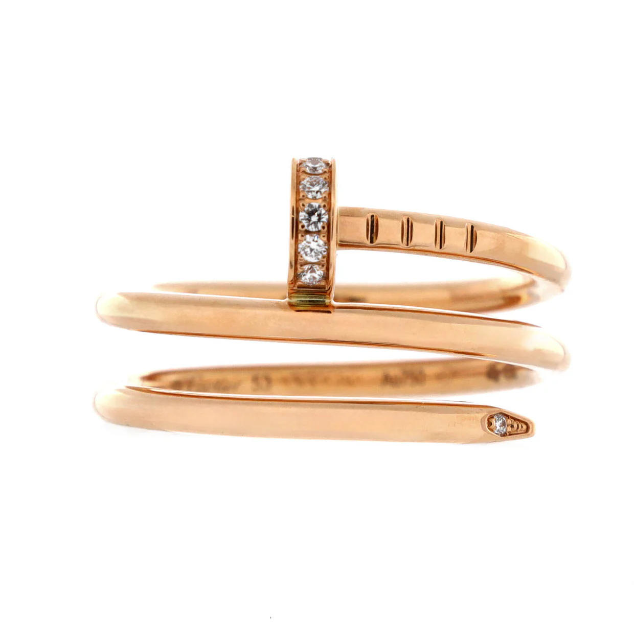 Juste un Clou Double Ring 18K Rose Gold and Diamonds Small - Deep Luxury
