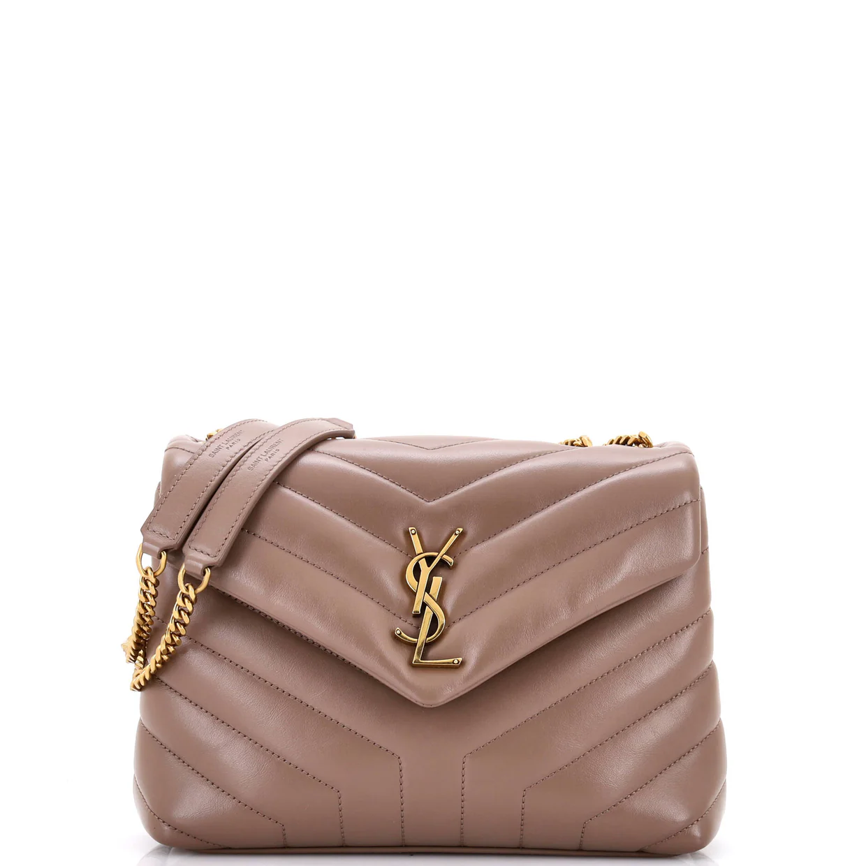 Loulou Shoulder Bag Matelasse Chevron Leather Small - Deep Luxury