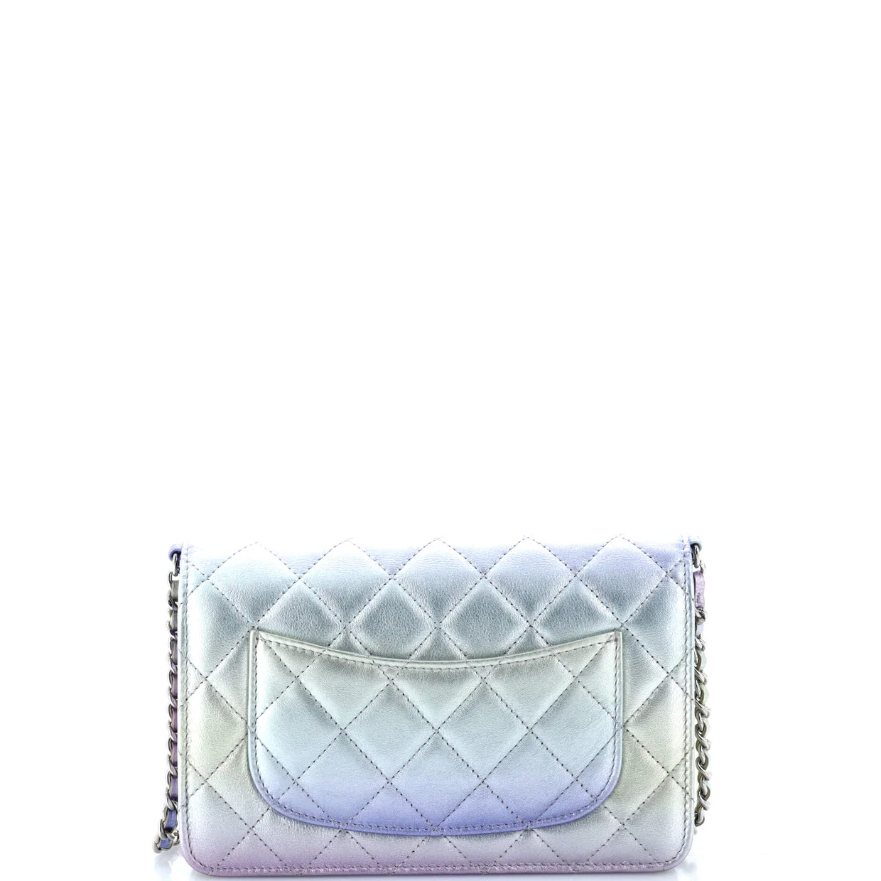 Wallet on Chain Quilted Gradient Metallic Calfskin with Gradient Hardware - Deep Luxury