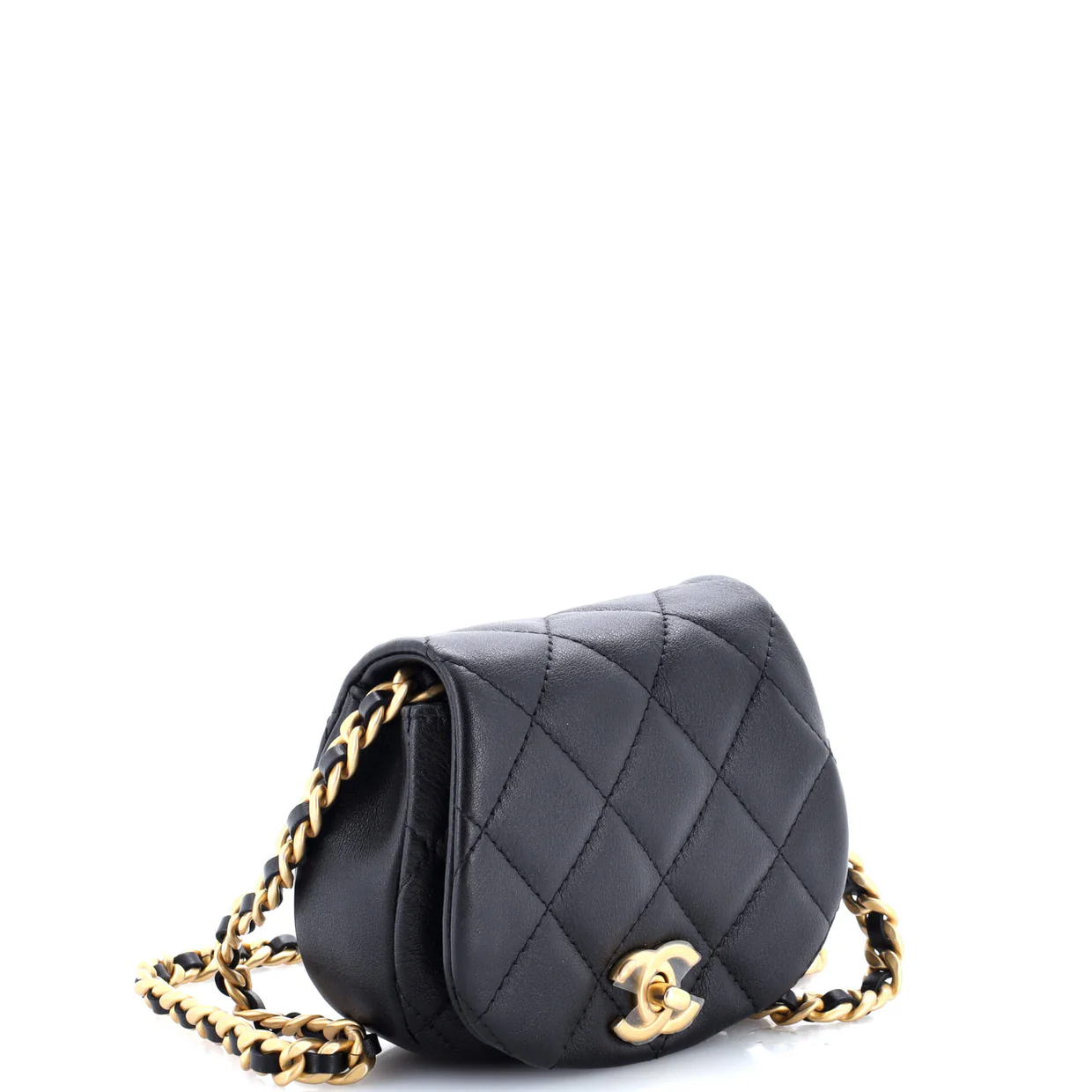 Coco Mail Clutch with Chain Quilted Calfskin Mini - Deep Luxury