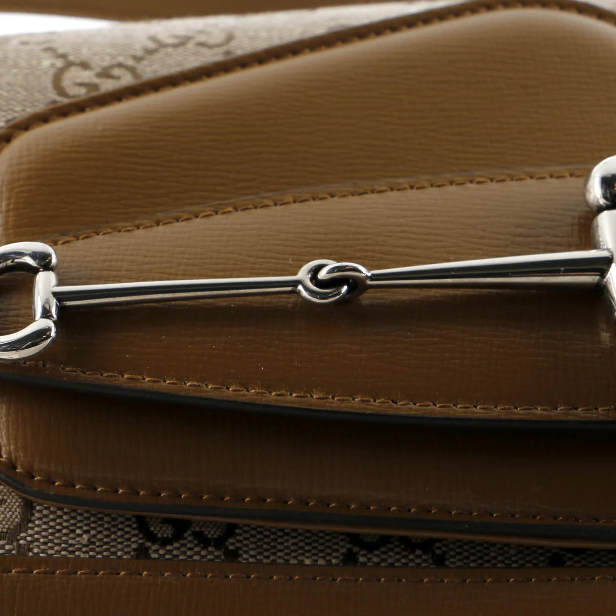 Horsebit 1955 Asymmetric Shoulder Bag GG Canvas with Leather Small - Deep Luxury