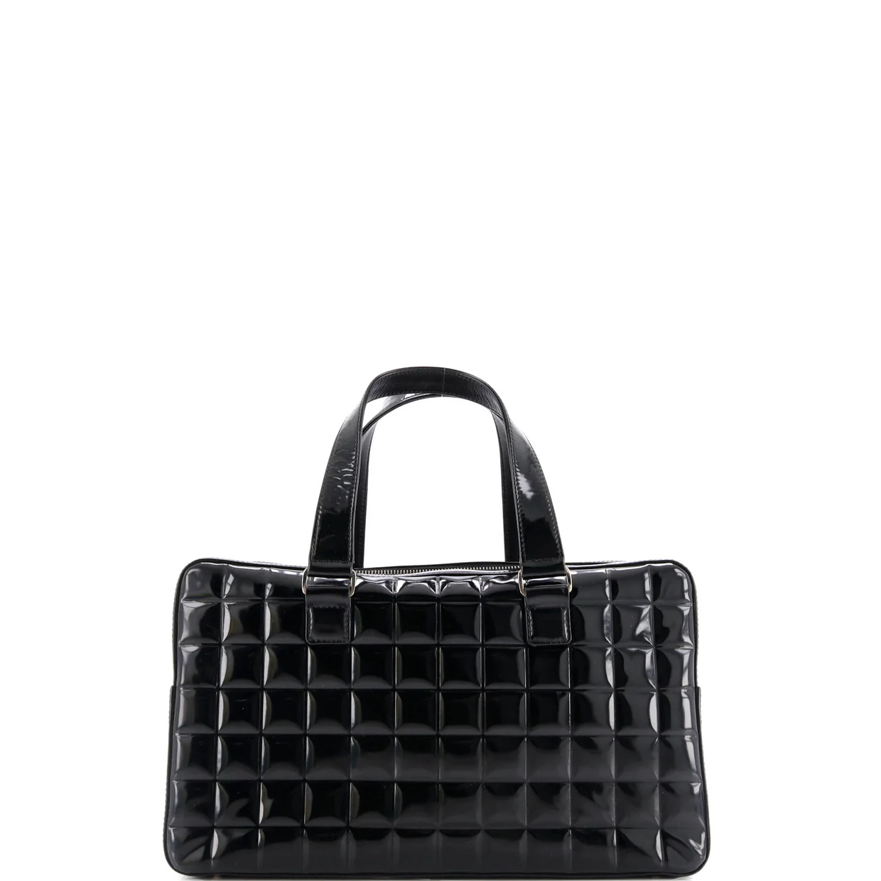 Chocolate Bar CC Bowler Bag Quilted Patent Large - Deep Luxury