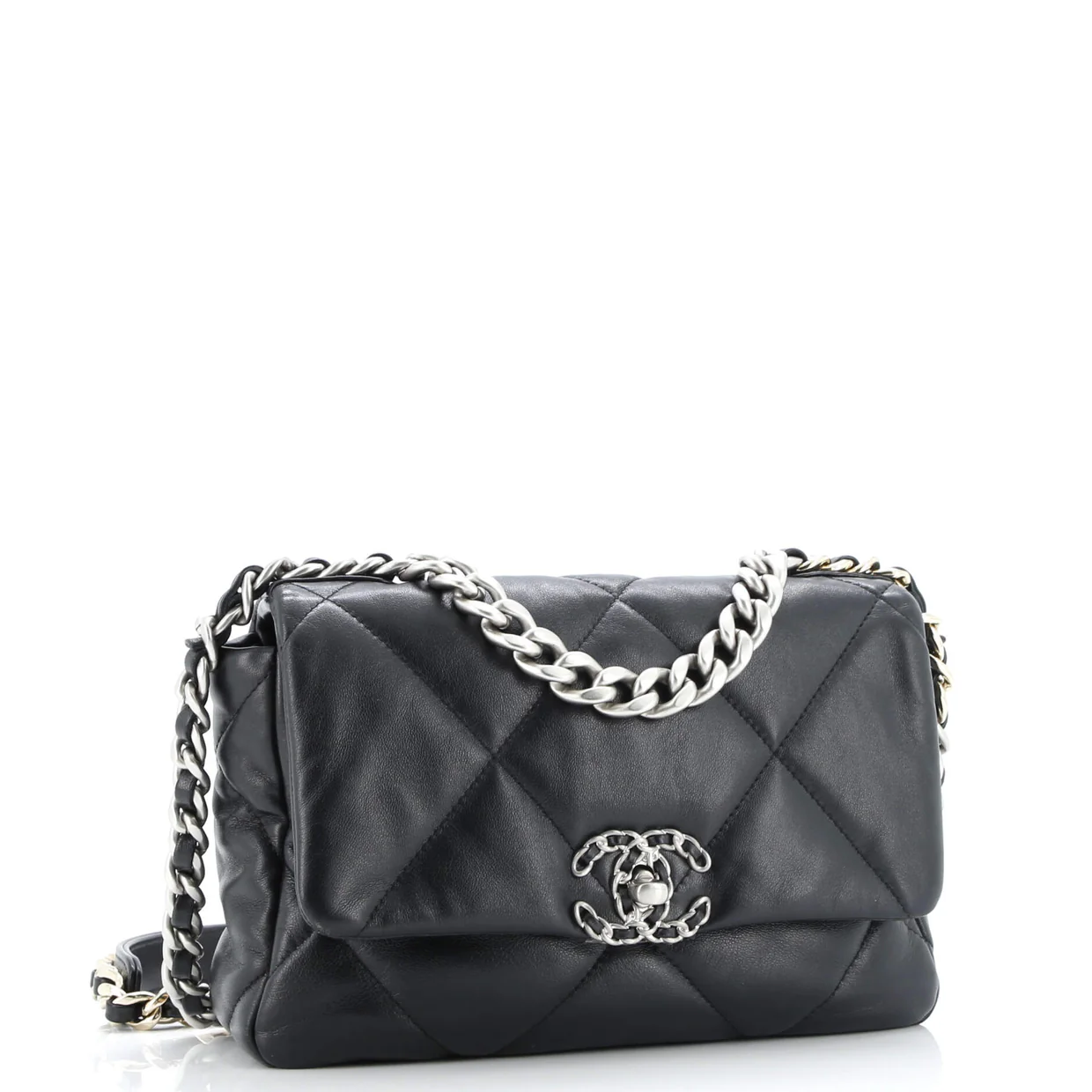 19 Flap Bag Quilted Leather Medium - Deep Luxury