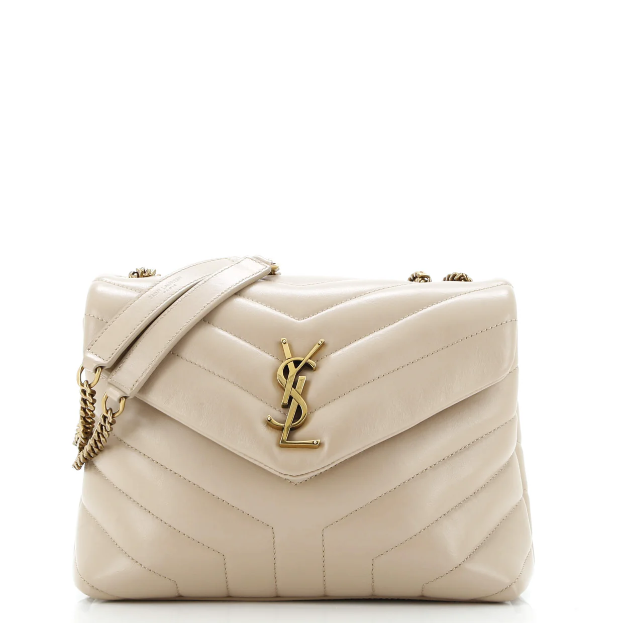 Loulou Shoulder Bag Matelasse Chevron Leather Small - Deep Luxury