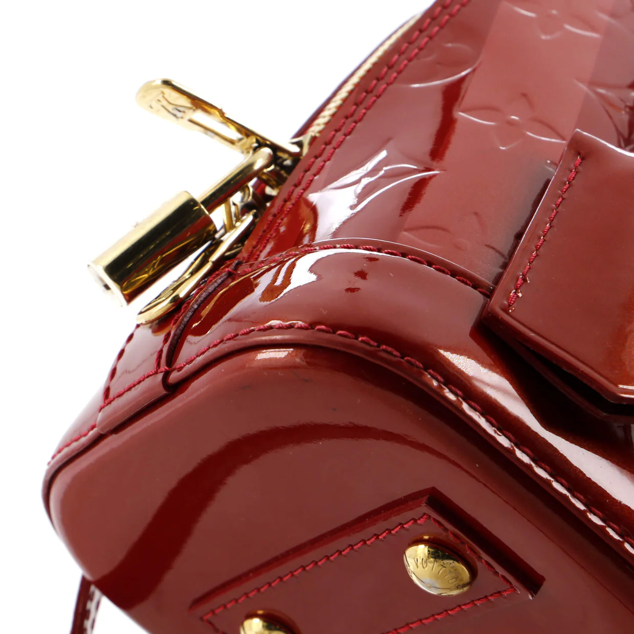 Alma Handbag Limited Edition Monogram Vernis Rayures BB - Deep Luxury