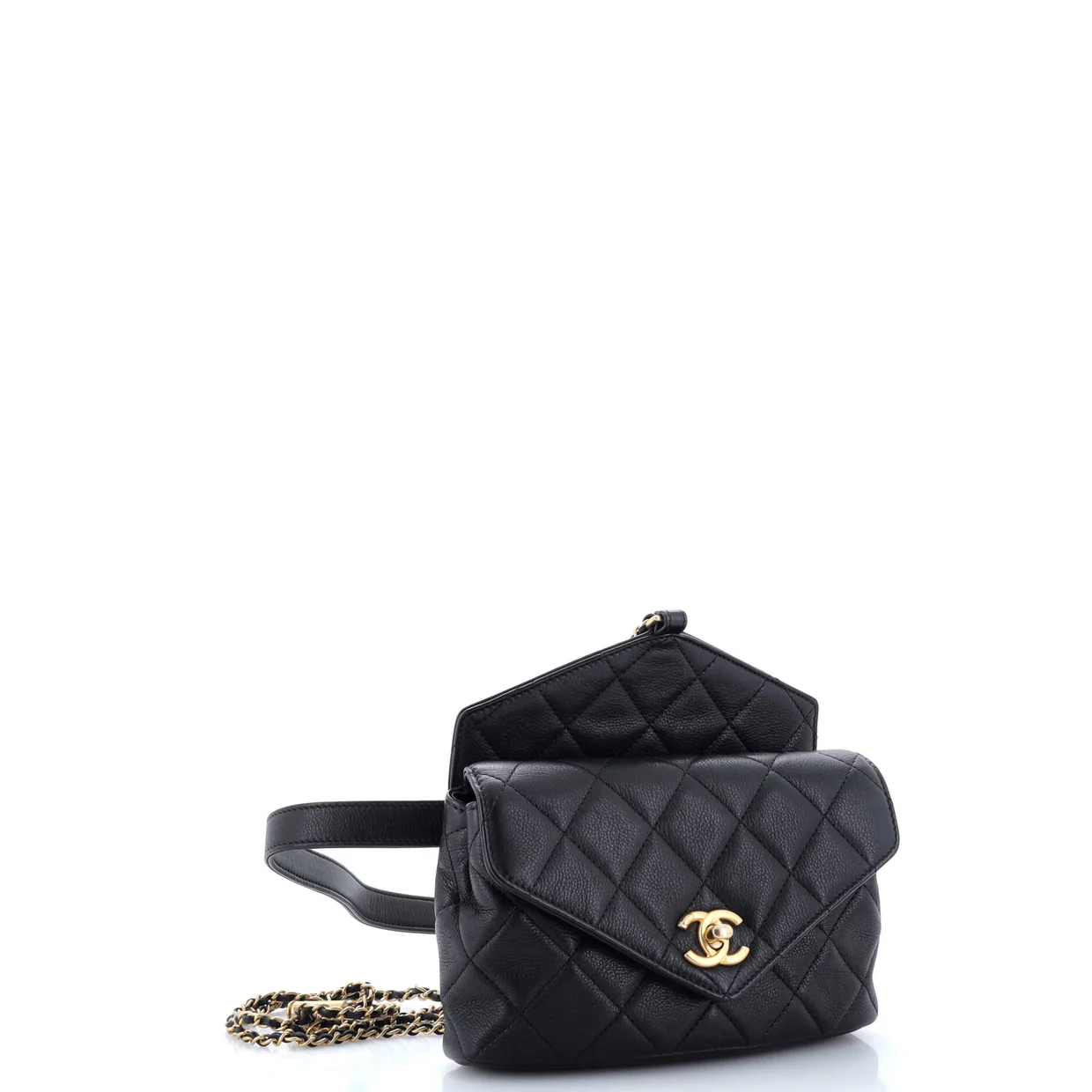 Carry With Chic Chain Flap Waist Bag Quilted Calfskin - Deep Luxury