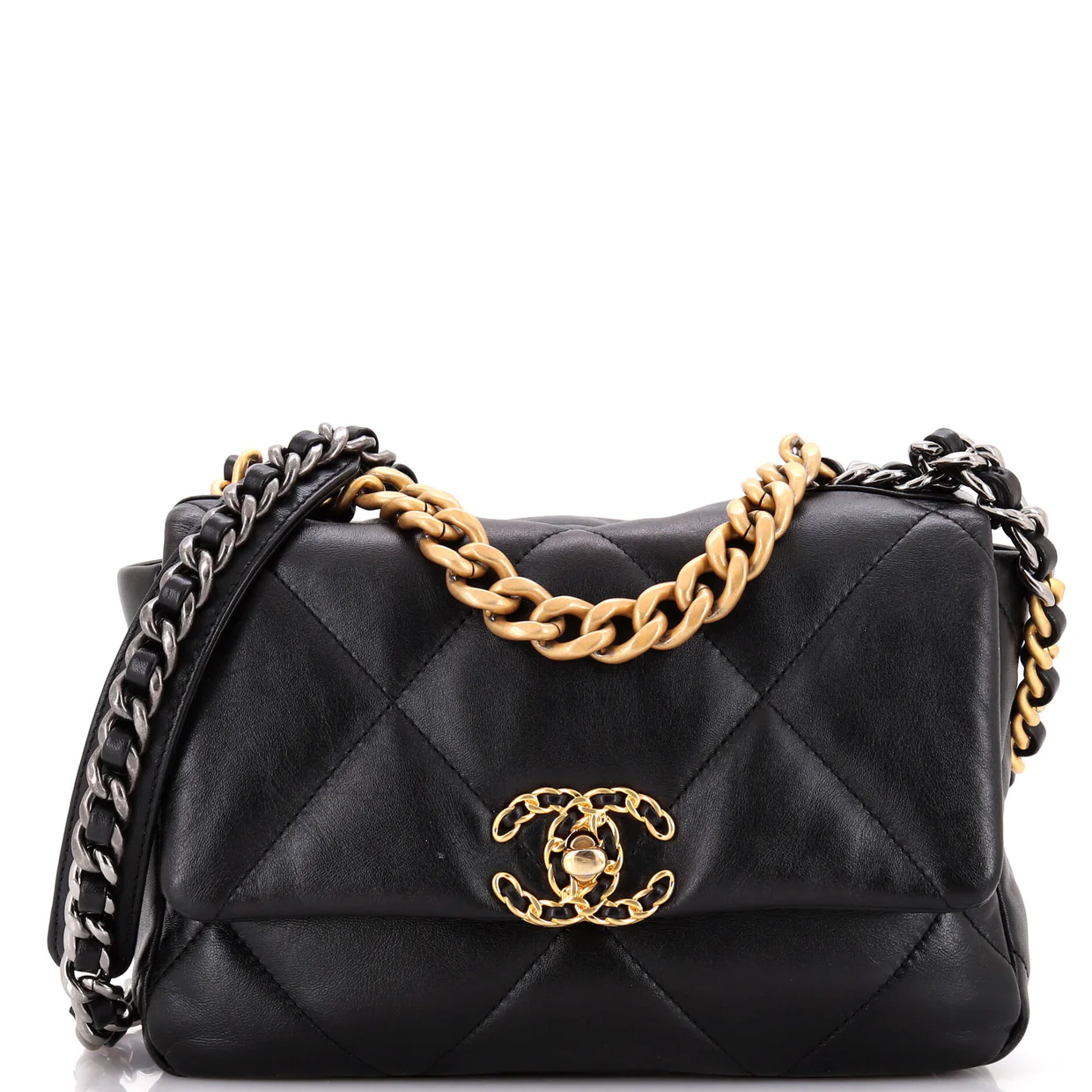19 Flap Bag Quilted Leather Medium - Deep Luxury
