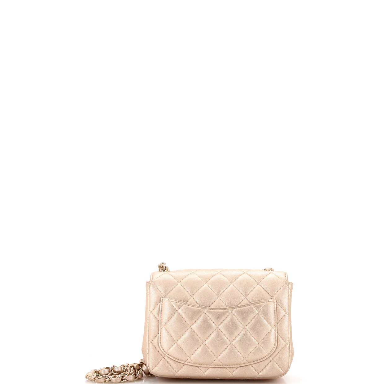 Square Classic Single Flap Bag Quilted Metallic Lambskin Mini - Deep Luxury