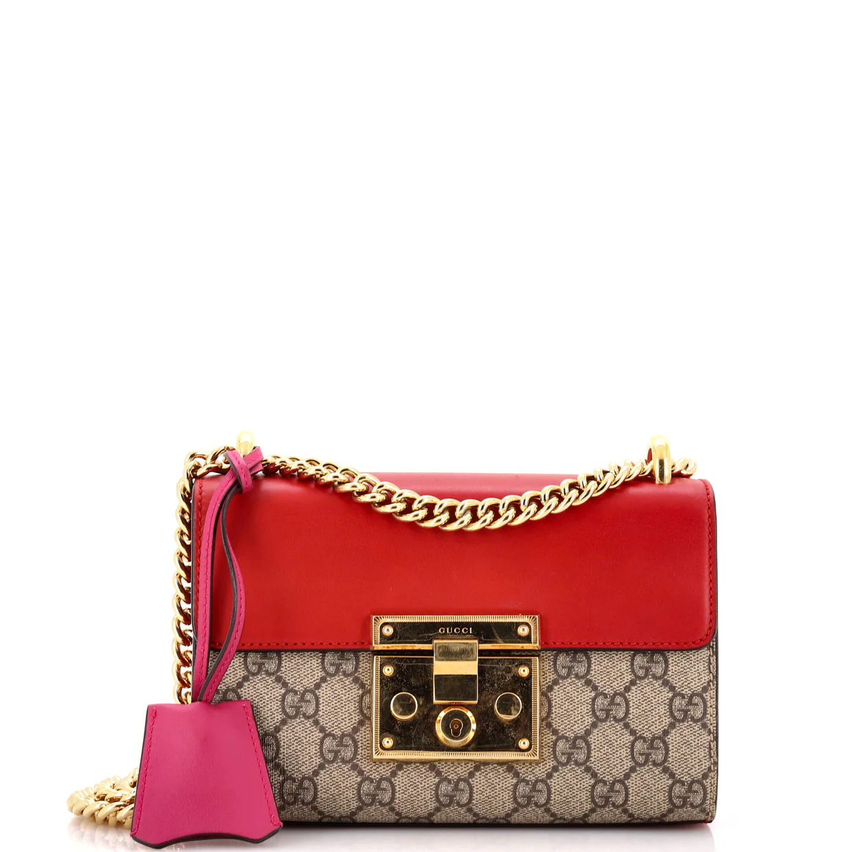 Padlock Shoulder Bag GG Coated Canvas and Leather Small - Deep Luxury