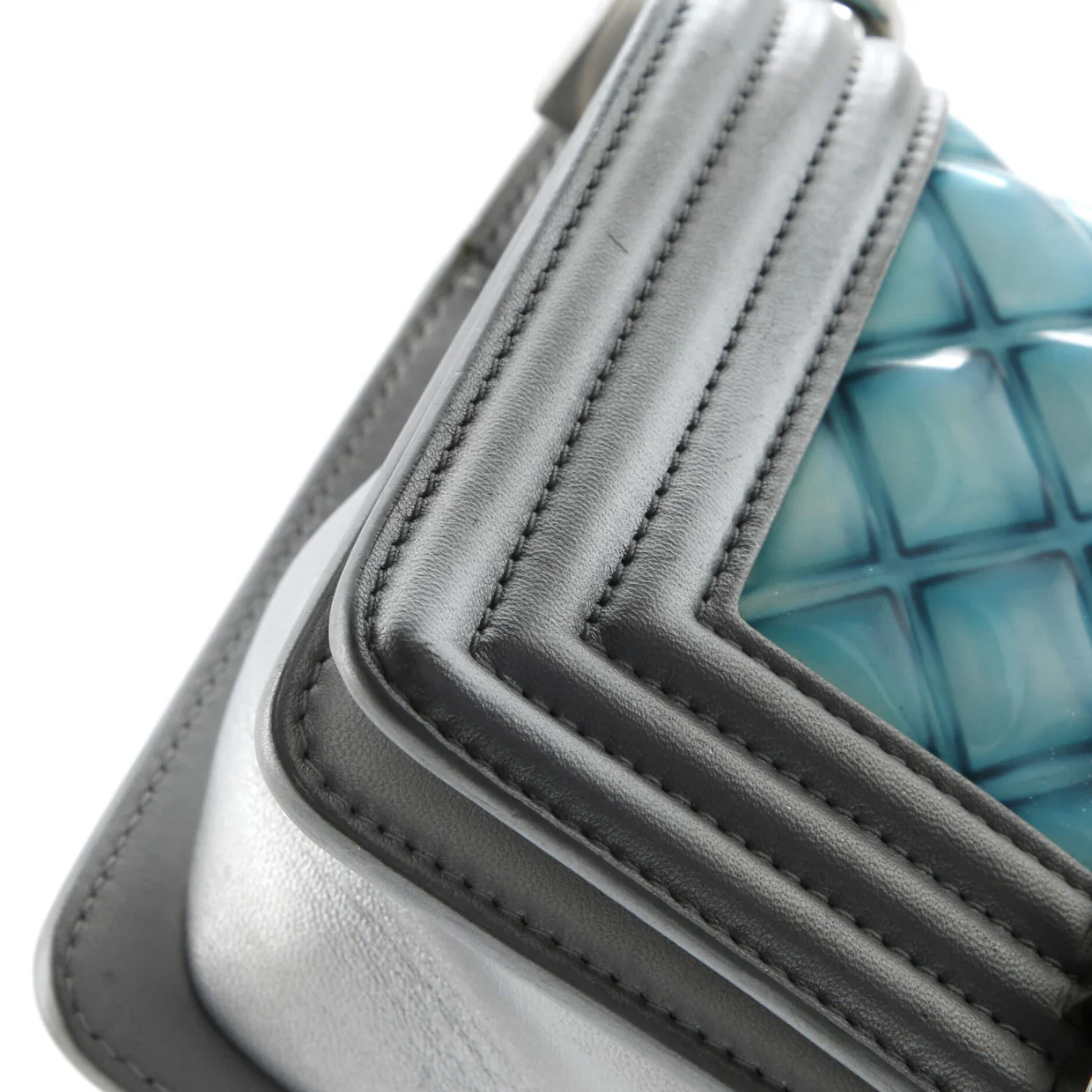 Boy Flap Bag Quilted Holographic PVC Small - Deep Luxury