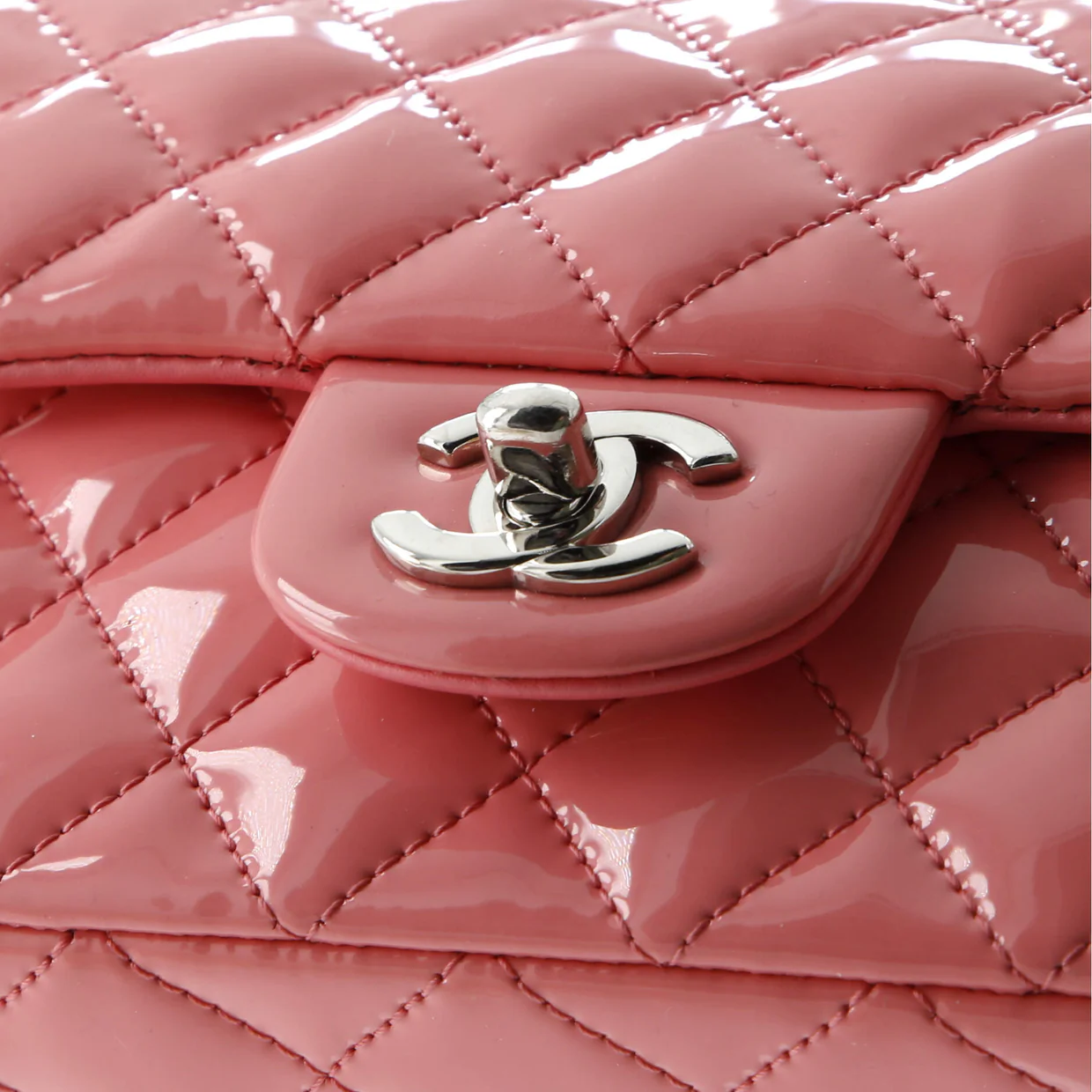 Classic Single Flap Bag Quilted Patent Mini - Deep Luxury