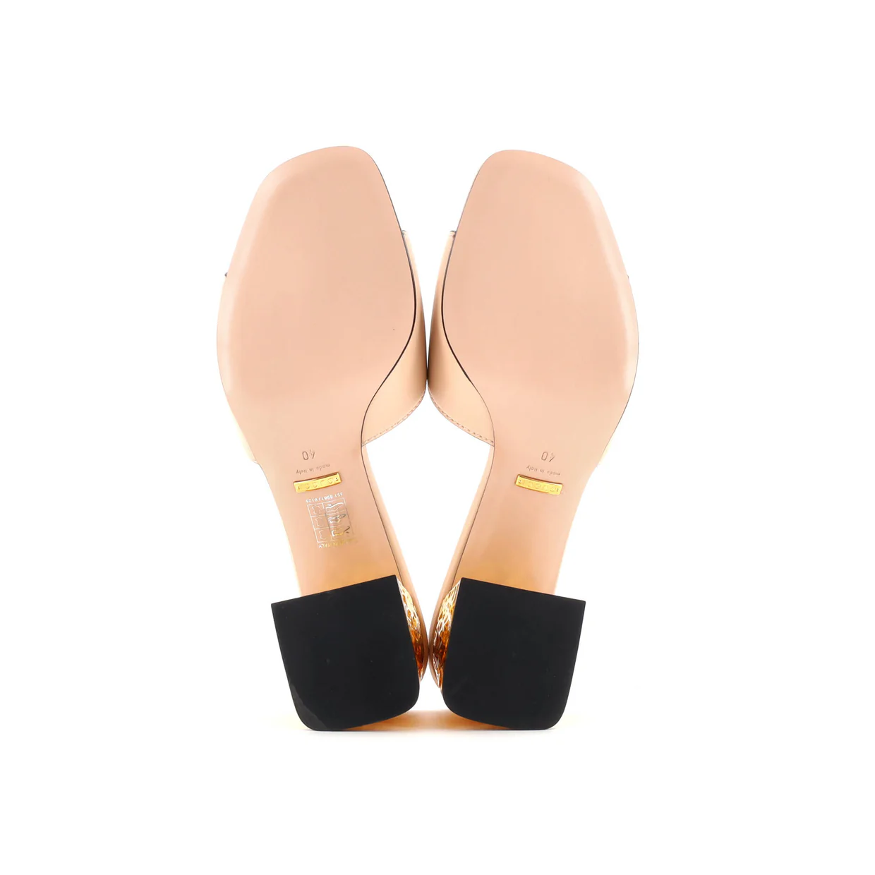 Women's Interlocking G Cut-Out Heeled Slide Sandals Leather - Deep Luxury