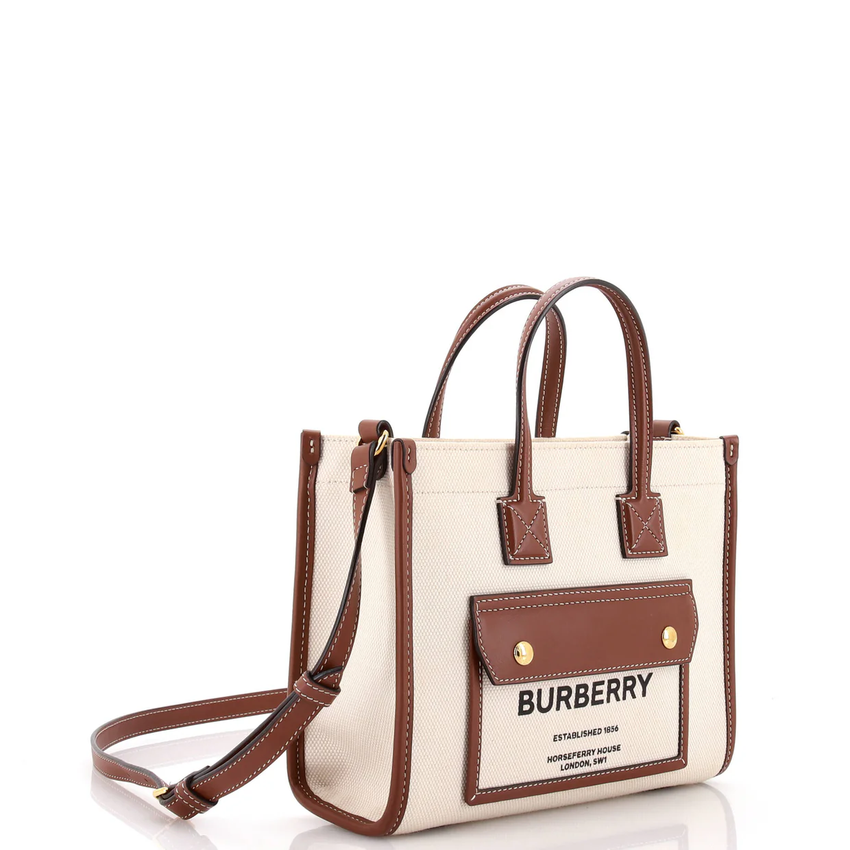 Freya Shopping Tote Canvas with Leather Mini - Deep Luxury